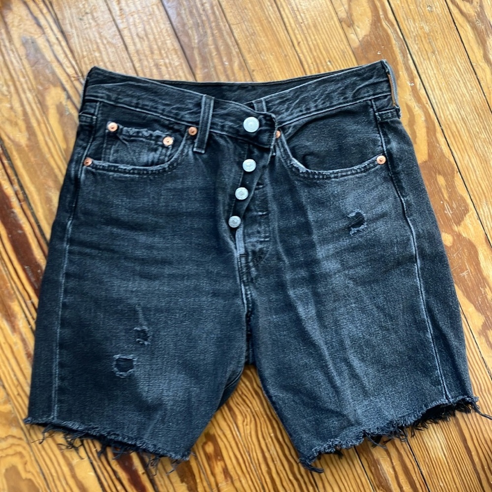 Levi 501’s W’s size 26 black denim cut offs